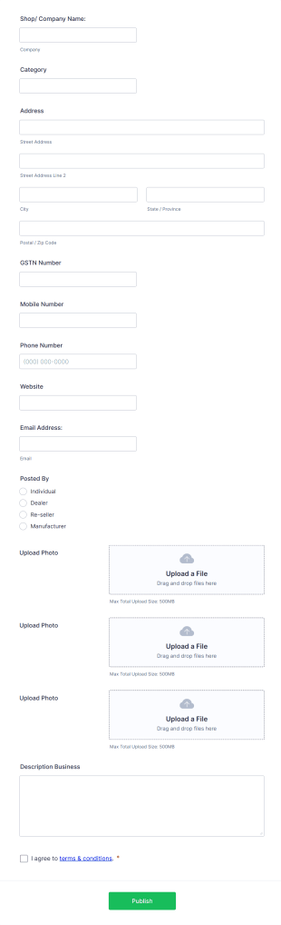Ad Post Form Template
