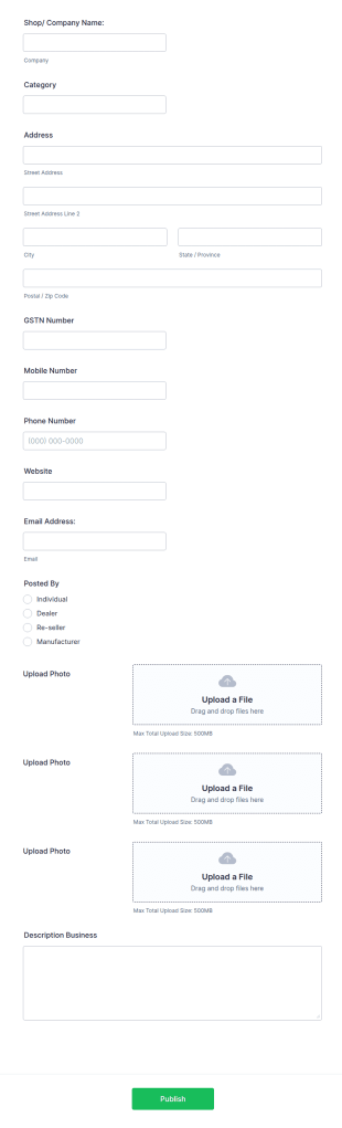 Ad Post Form Template