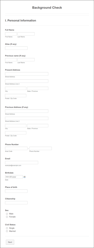 Free Background Check Authorization Form Template