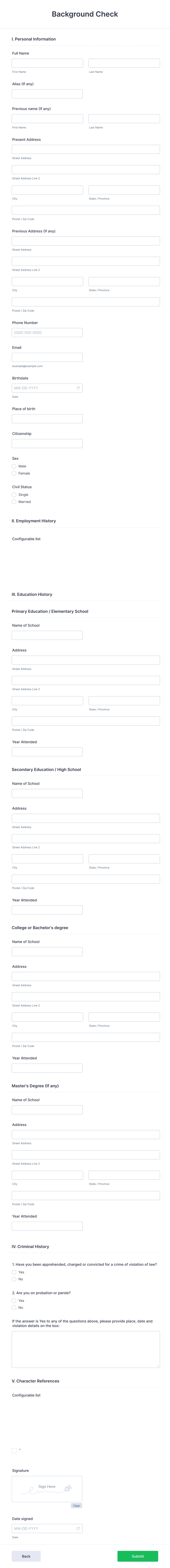 Free Background Check Authorization Form Template | Jotform