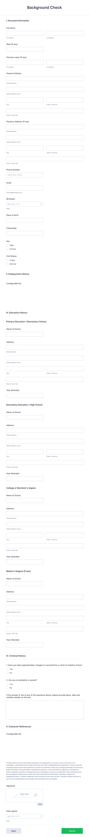 Free Background Check Authorization Form Template