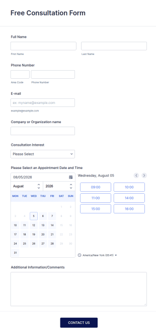 Free Client Consultation Form Template