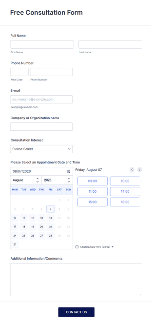 Free Client Consultation Form Template