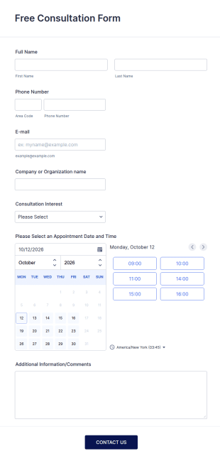 Free Client Consultation Form Template