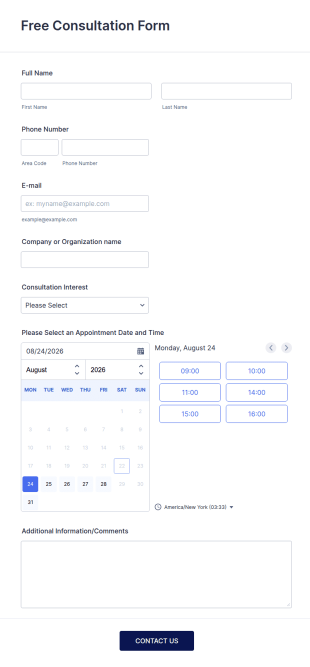 Free Client Consultation Form Template