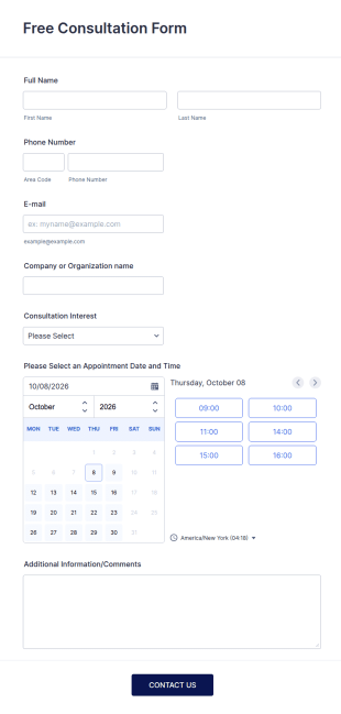 Free Client Consultation Form Template
