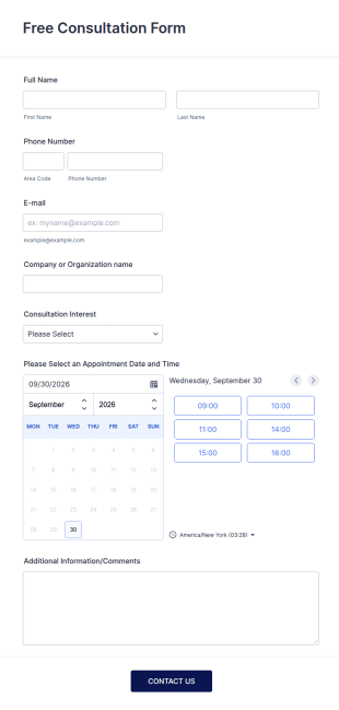 Free Client Consultation Form Template
