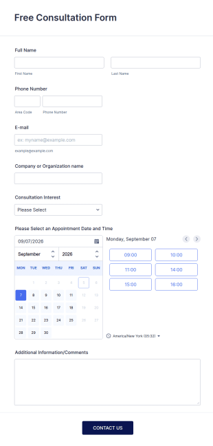 Free Client Consultation Form Template