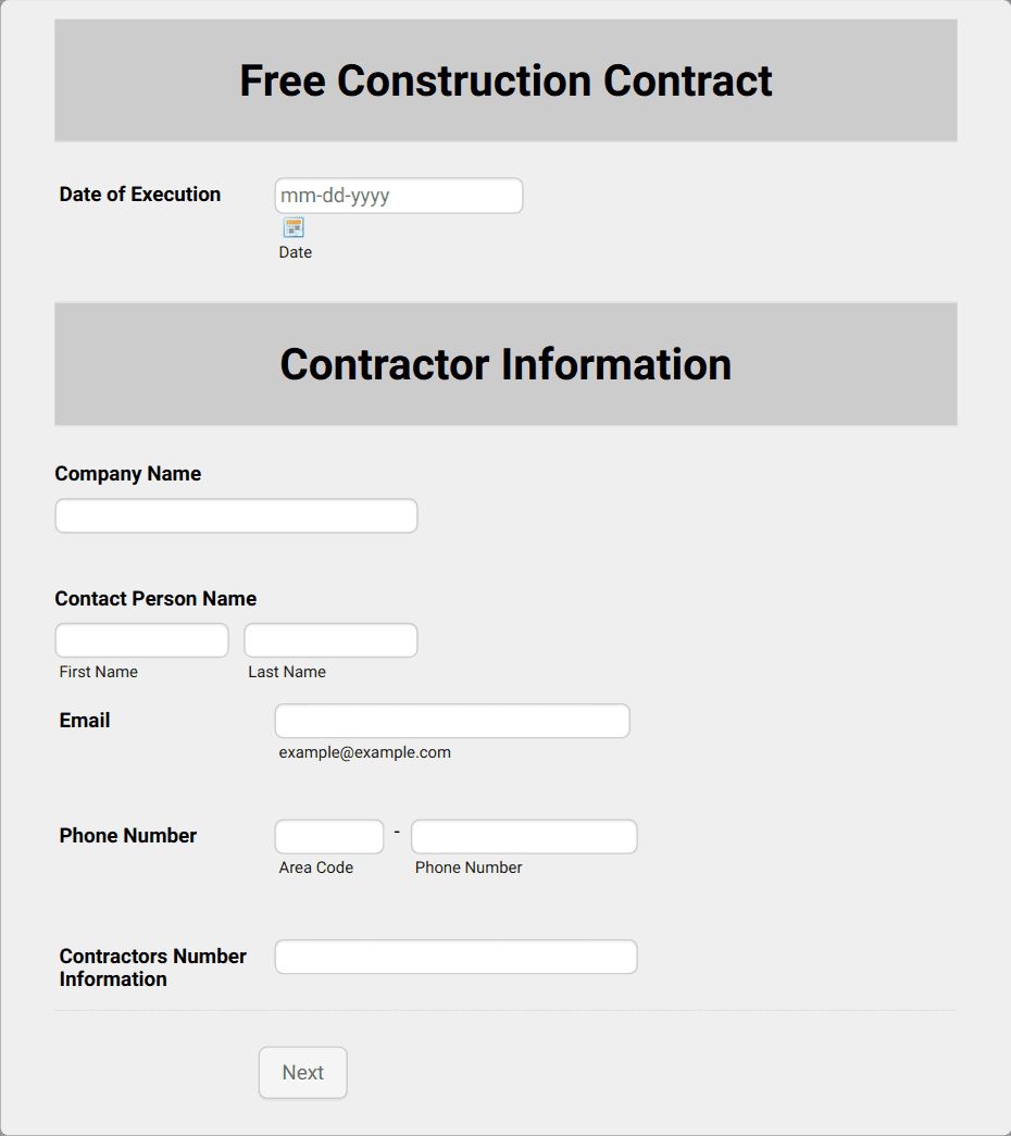 Construction Form Templates