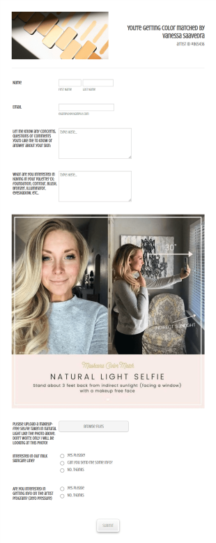 FREE Custom Color Match Form Template