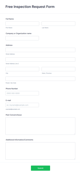 Free Inspection Request Form Template