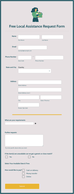 Free Local Assistance Request Form Template