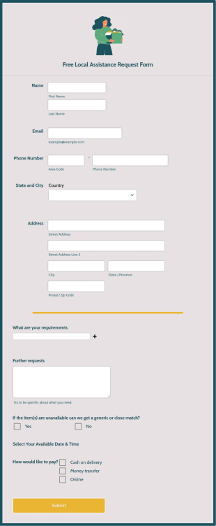 Free Local Assistance Request Form Template