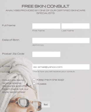 Free Skin Analysis And Consult Form Template