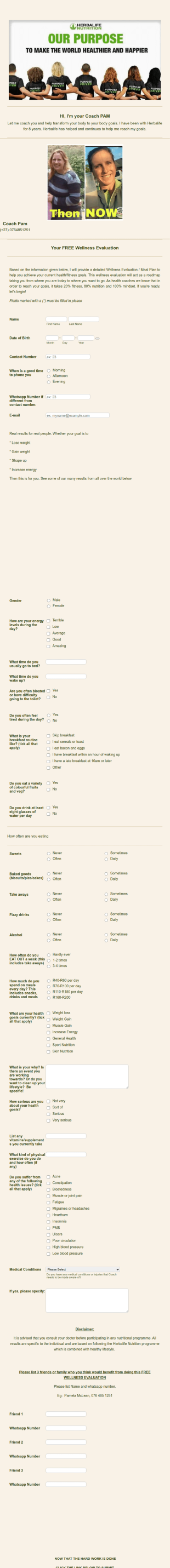 Free Wellness Evaluation Form Template