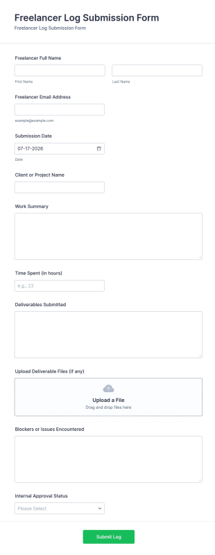 Freelancer Log Submission Form Template