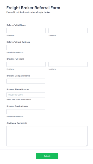 Freight Broker Referral Form Template