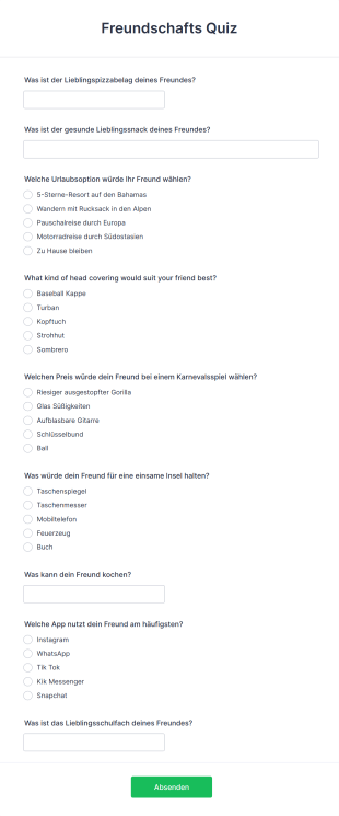 Freundschafts Quiz