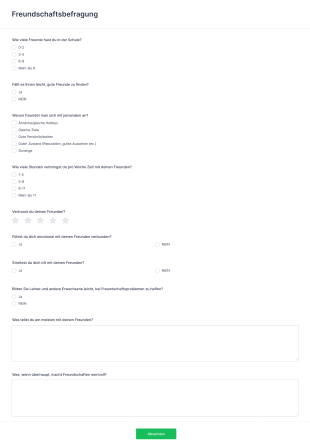Freundschaftsbefragung Form Template
