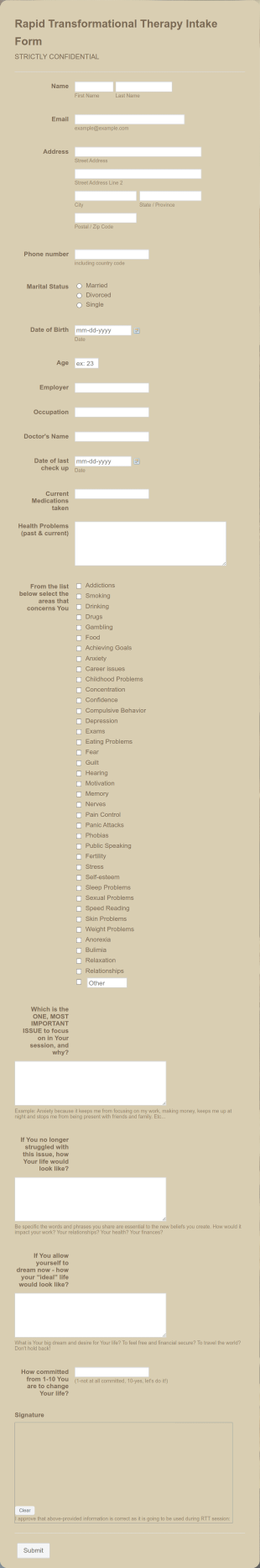 Friends RTT Intake Form Liva Levica