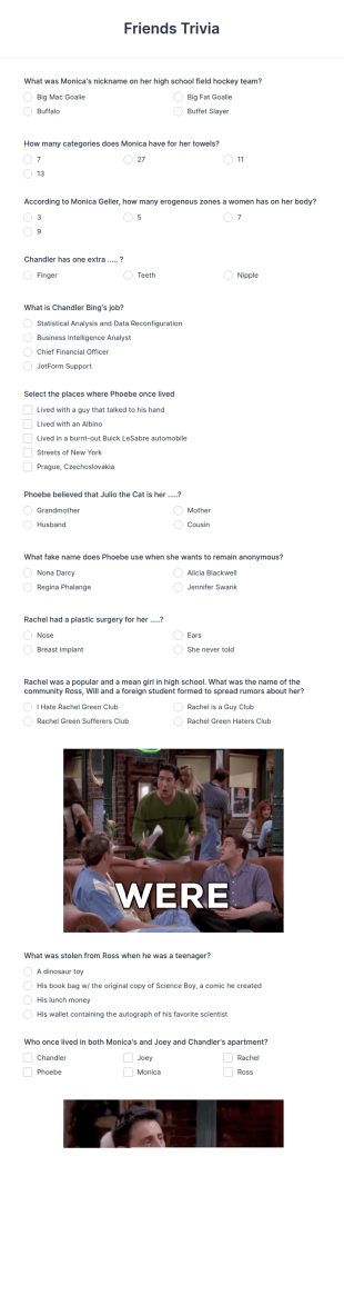 Friends Trivia Form Template