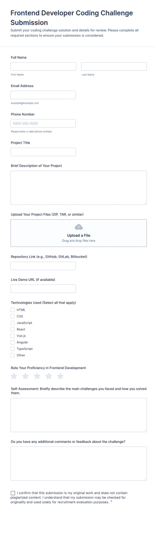 Frontend Developer Coding Challenge Submission Form Template