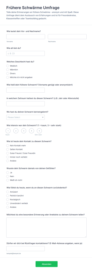 Frühere Schwärme Umfrage