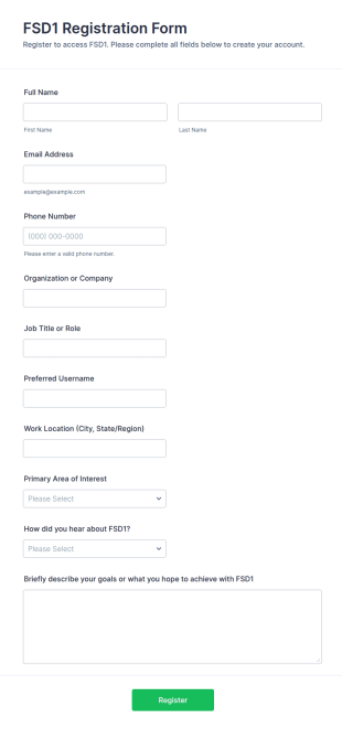 FSD1 Registration Form Template