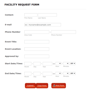 Facility Request Form Template