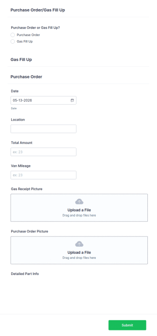 Fuel Order Form Template