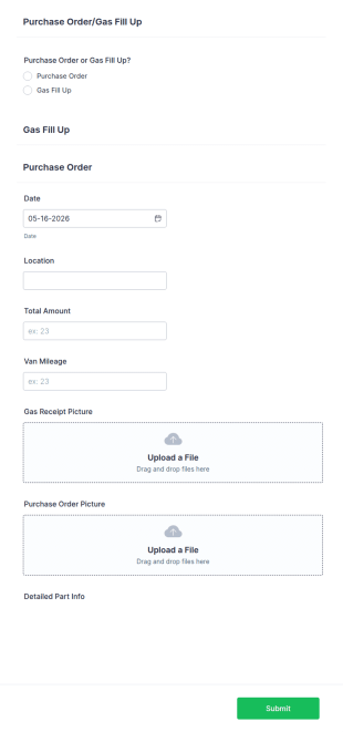 Fuel Order Form Template