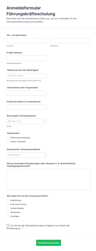 Führungsqualifikationsantrag Fragebogen