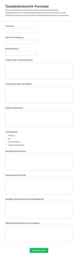 Führungsteam Bericht Umfrage