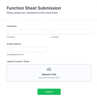 Function Sheet Submission Form Form Template