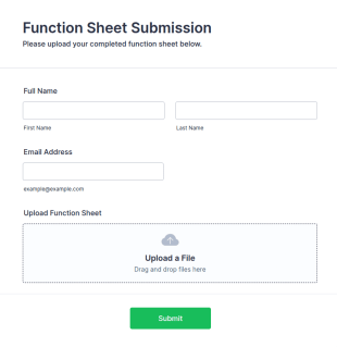 Function Sheet Submission Form Template