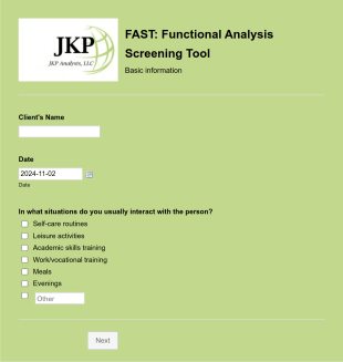 Functional Analysis Screening Form Template