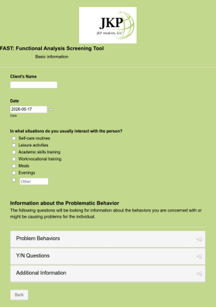 Functional Analysis Screening Form Template