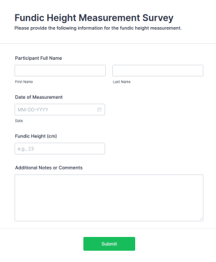 Fundic Height Measurement Survey Form Template