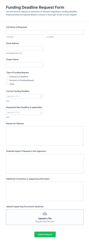 Funding Deadline Request Form Template