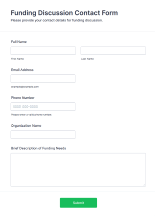 Funding Discussion Contact Form Template