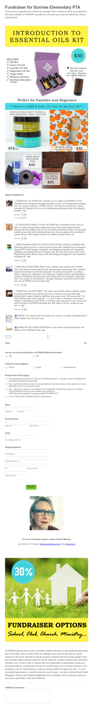 Fundraiser For Elementary School PTA Form Template
