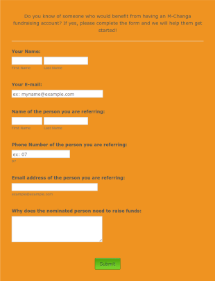 Fundraiser Referal Form Template
