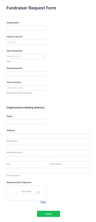 Fundraiser Request Form Template
