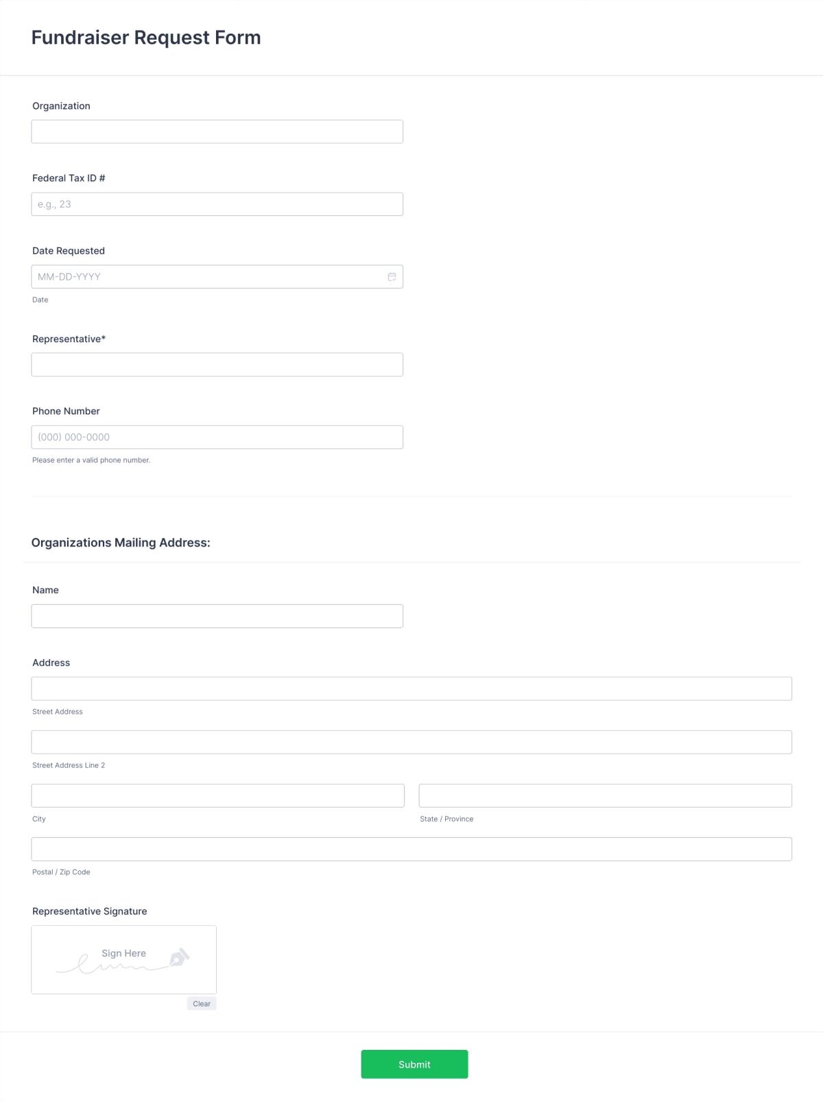 Fundraiser Request Form Template | Jotform