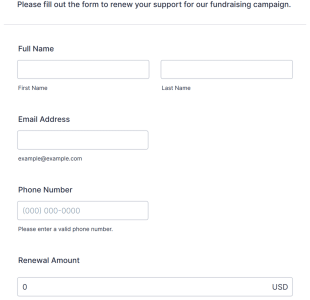 Fundraising Campaign Renewal Form Template