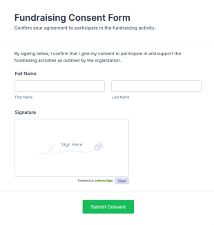 Fundraising Consent Form Template