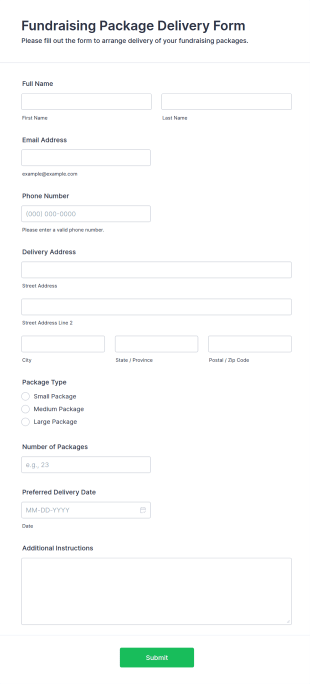 Fundraising Package Delivery Form Template