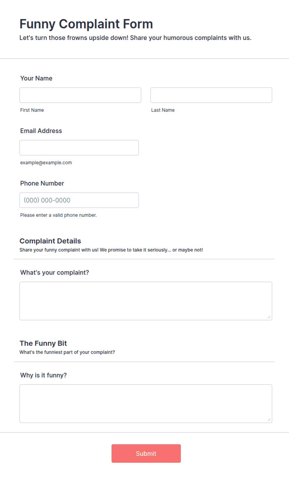 Funny Complaint Form Template | Jotform