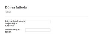 Futbol Anket Form Template