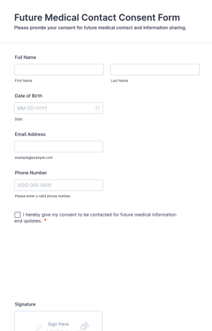 Future Medical Contact Consent Form Template